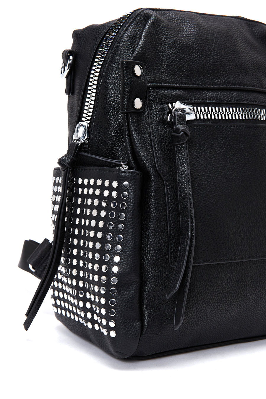Women's Black Long Strap Backpack
