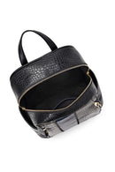 Women's Black Patterned Backpack | Derimod