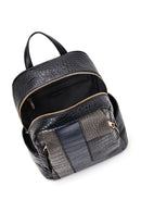 Women's Black Patterned Backpack | Derimod