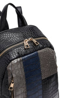 Women's Black Patterned Backpack | Derimod