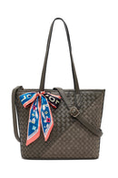 Women's Gray Long Strap Accessorized Woven Shoulder Bag | Derimod