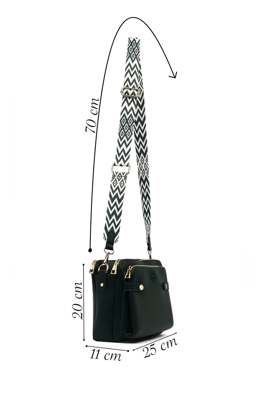 Women's Green Long Strap Crossbody Bag