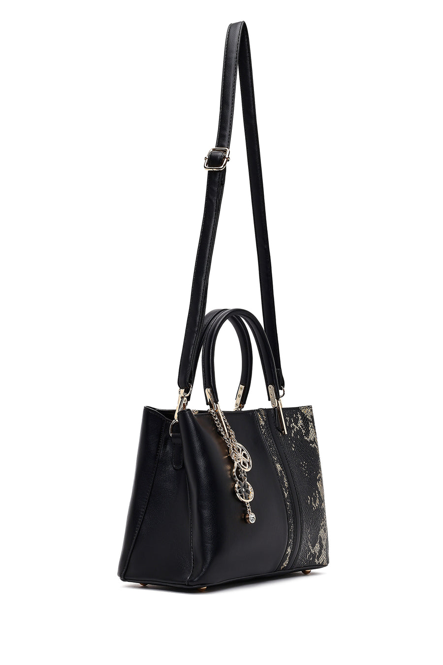 Women's Black Printed Long Strap Shoulder Bag