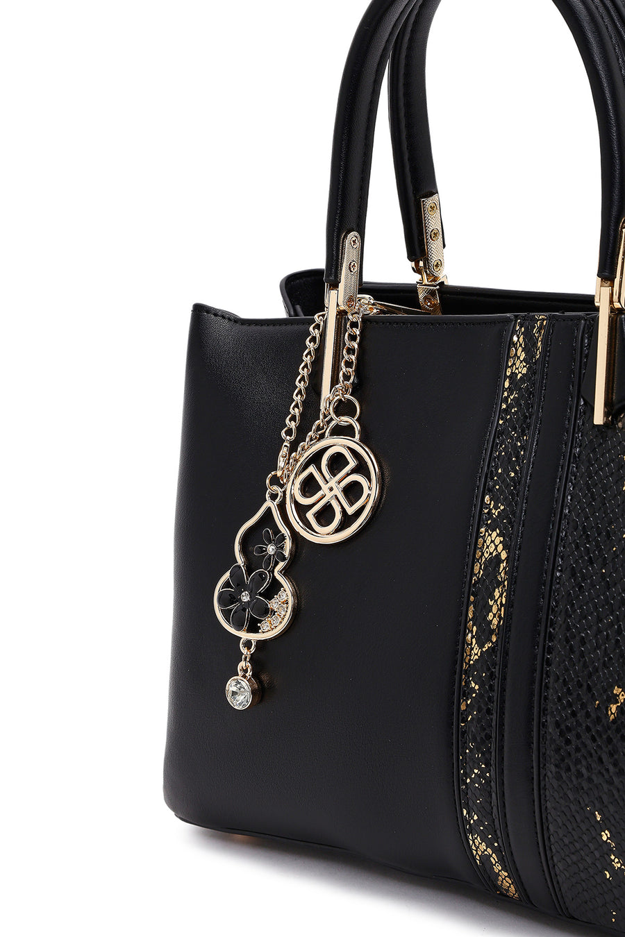 Women's Black Printed Long Strap Shoulder Bag