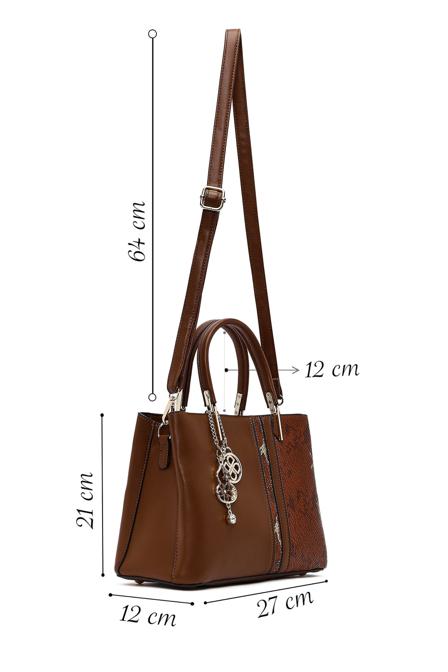 Women's Brown Printed Long Strap Shoulder Bag