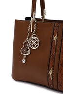 Women's Brown Printed Long Strap Shoulder Bag | Derimod