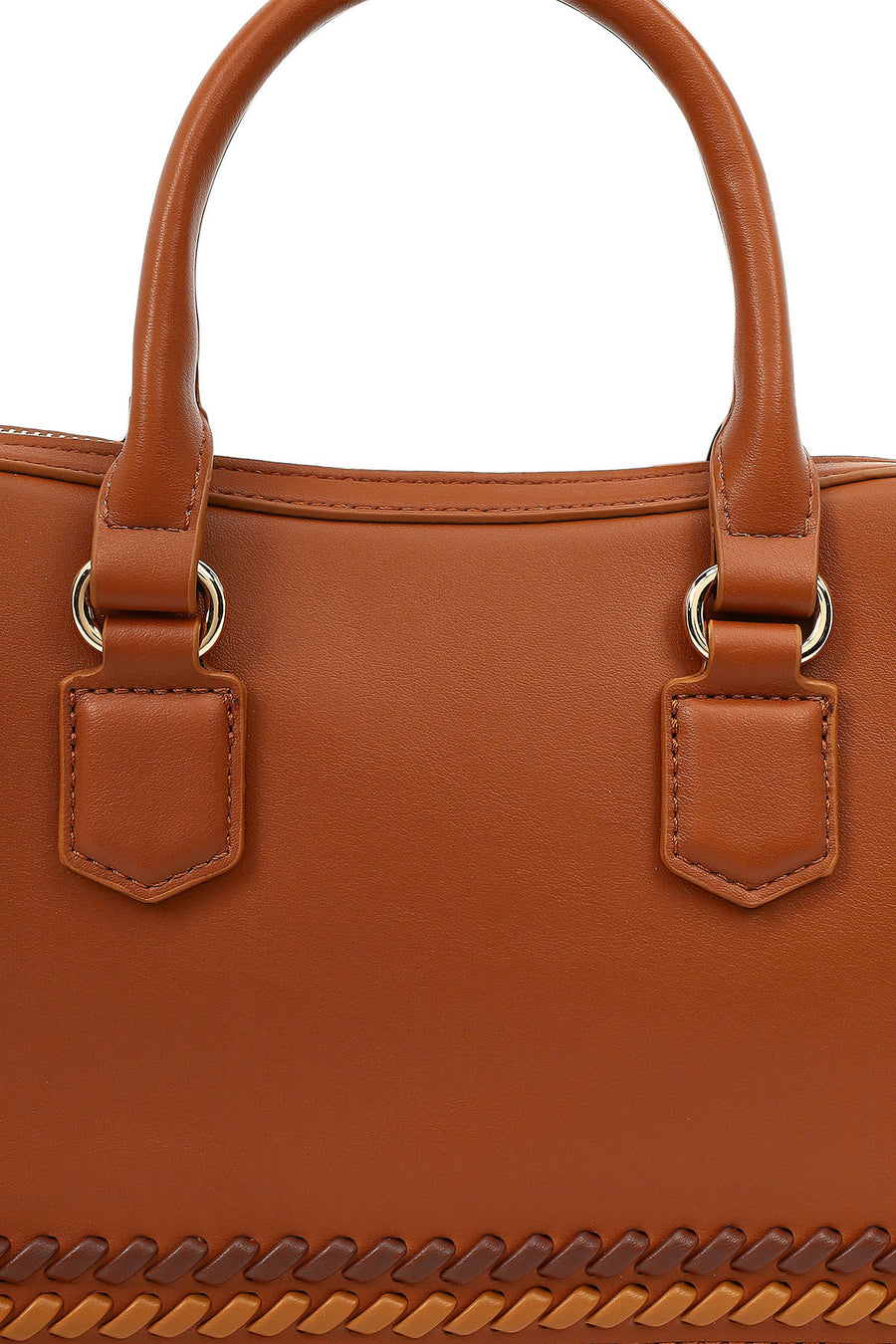 Women's Tan Long Strap Knitted Detail Shoulder Bag