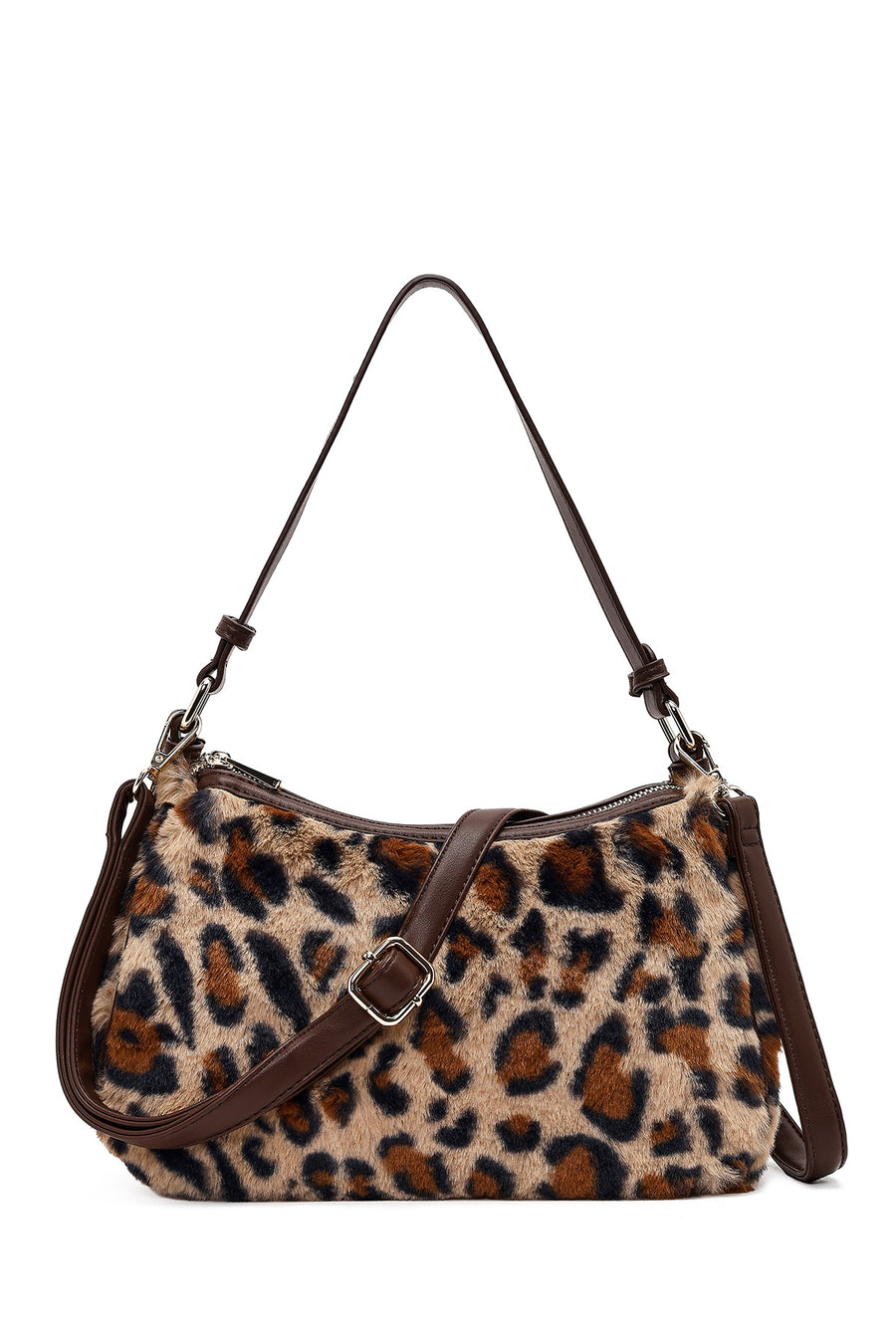 Women's Leopard Long Strap Plush Shoulder Bag 25WBD2672PH | Derimod