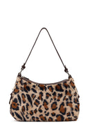 Women's Leopard Long Strap Plush Shoulder Bag | Derimod