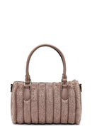 Women's Mink Long Strapped Plush Shoulder Bag with Accessories | Derimod