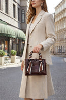 Women's Burgundy Long Strap Crocodile Pattern Mini Shoulder Bag | Derimod