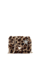 Women's Leopard Long Chain Strap Plush Shoulder Bag | Derimod