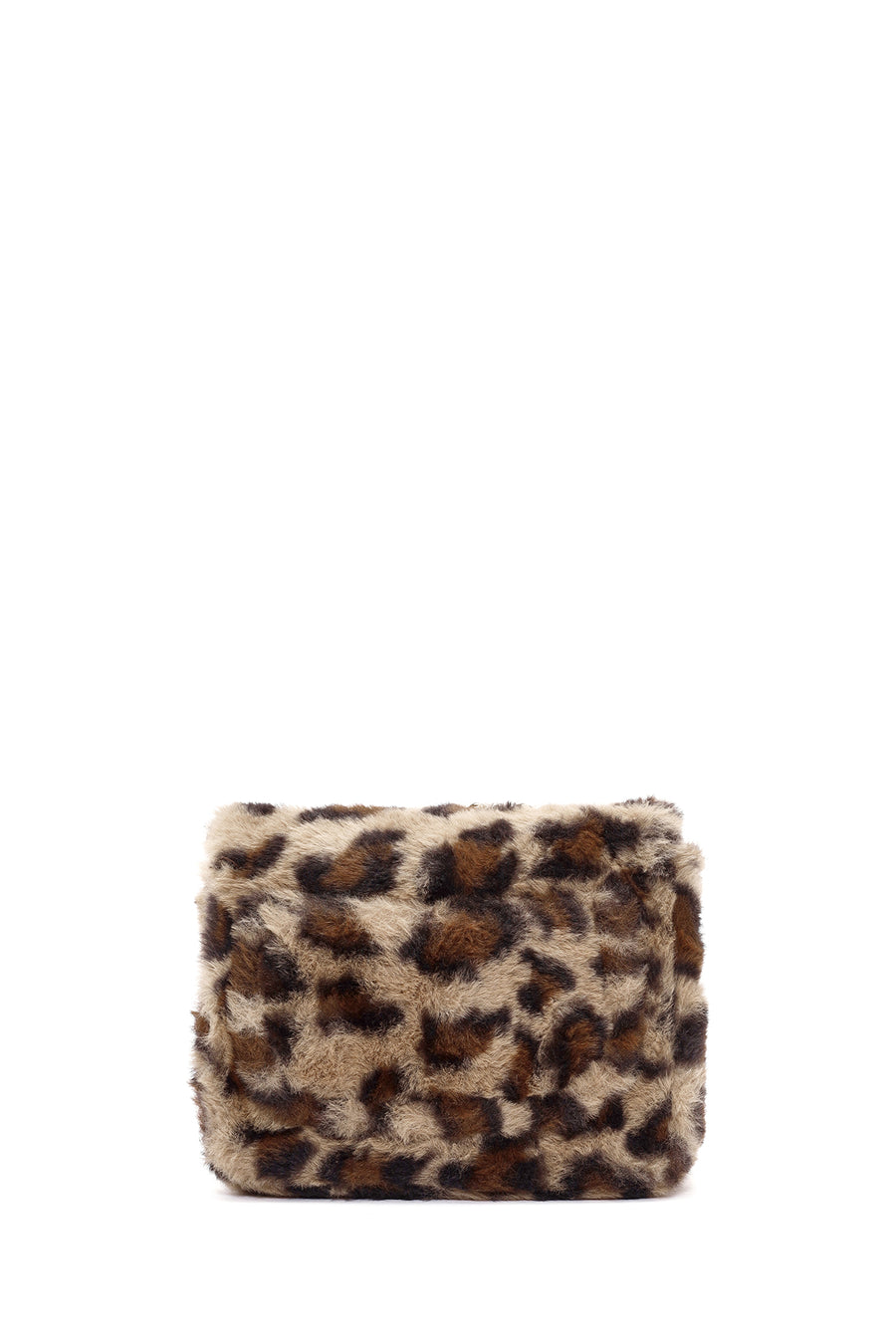 Women's Leopard Long Chain Strap Plush Shoulder Bag