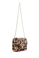 Women's Leopard Long Chain Strap Plush Shoulder Bag | Derimod