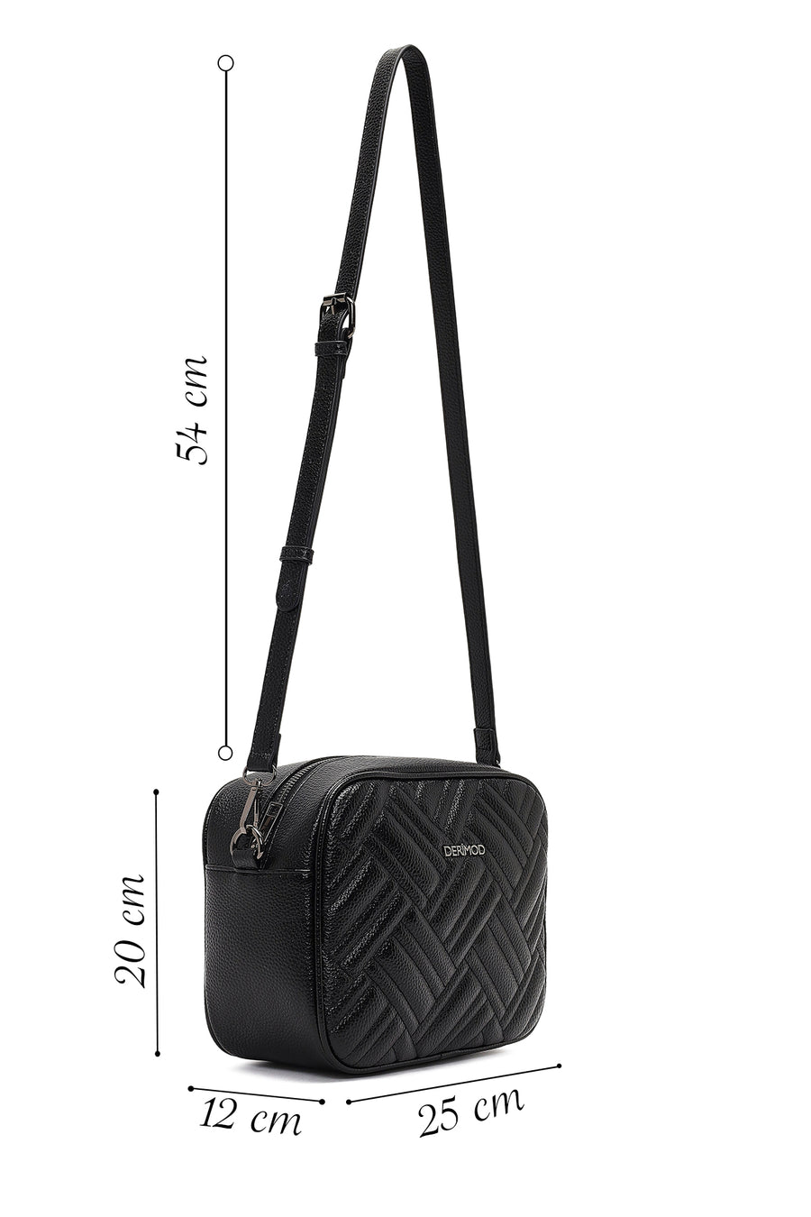 Women's Black Long Strapped Quilted Crossbody Bag