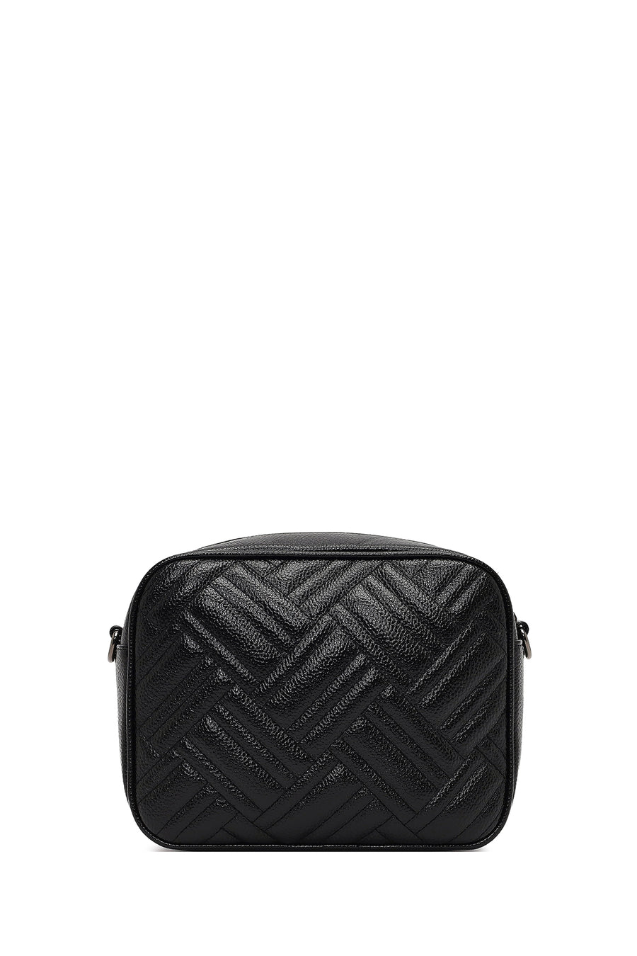 Women's Black Long Strapped Quilted Crossbody Bag