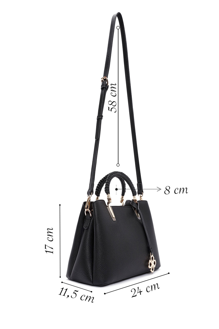 Women's Black Long Strap Shoulder Bag