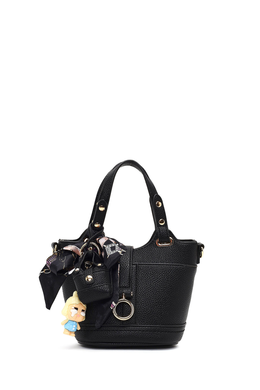 Women's Black Long Strap Mini Shoulder Bag