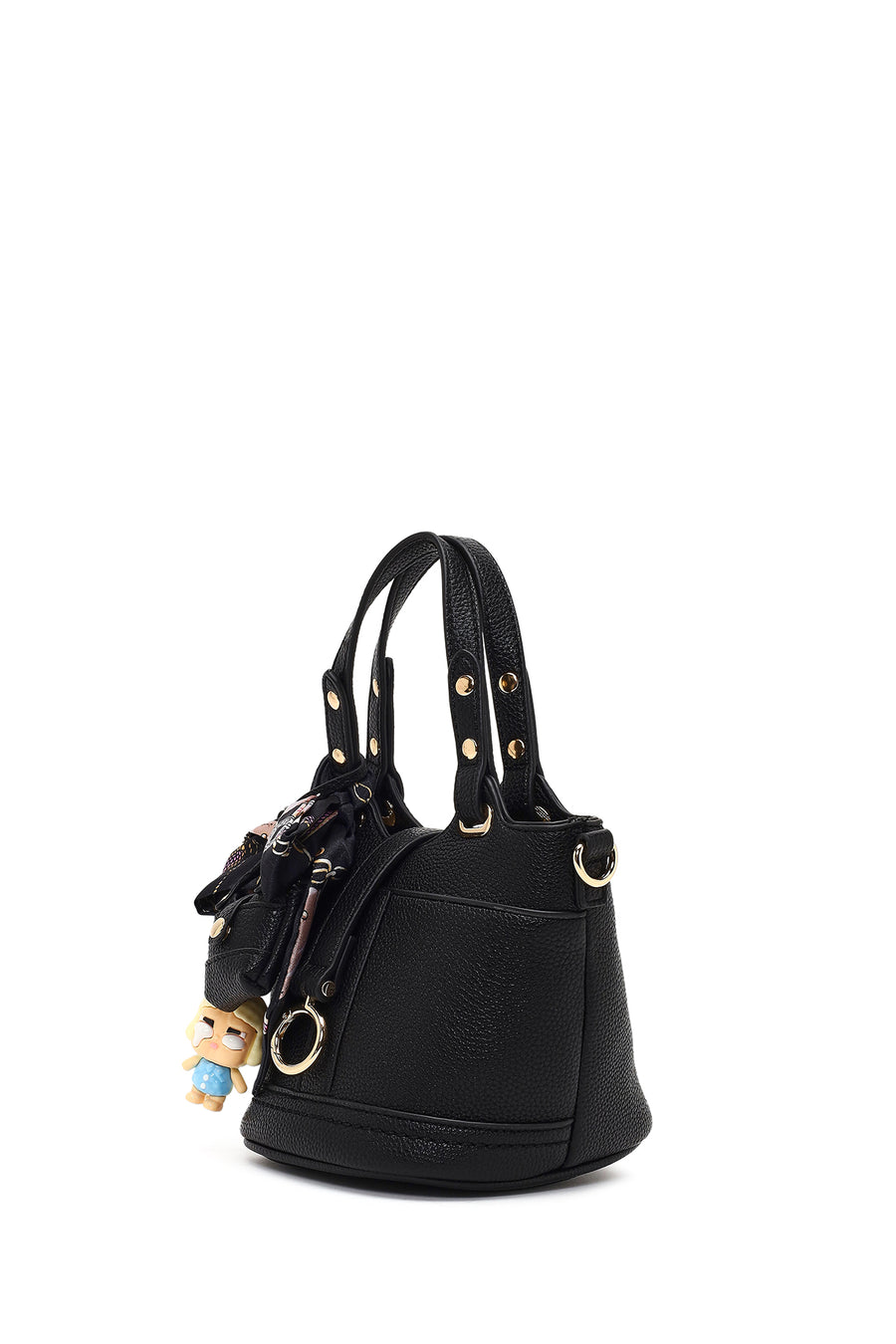 Women's Black Long Strap Mini Shoulder Bag