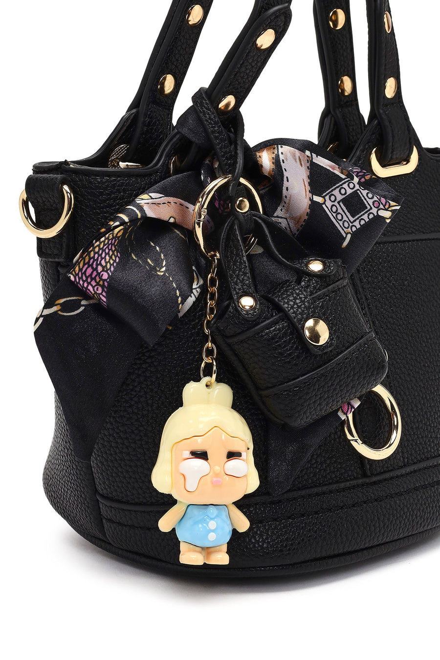 Women's Black Long Strap Mini Shoulder Bag