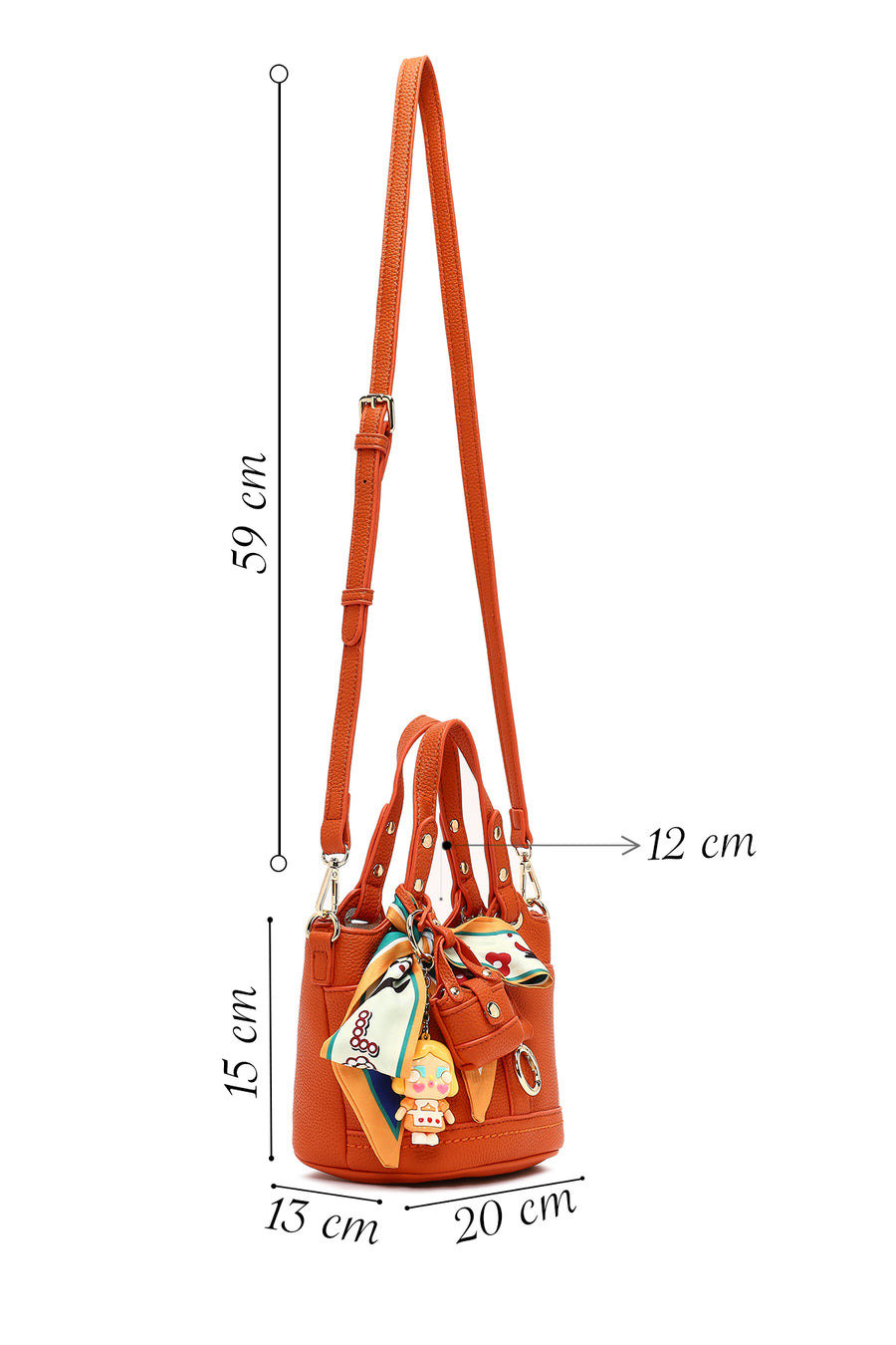 Women's Orange Long Strap Mini Shoulder Bag