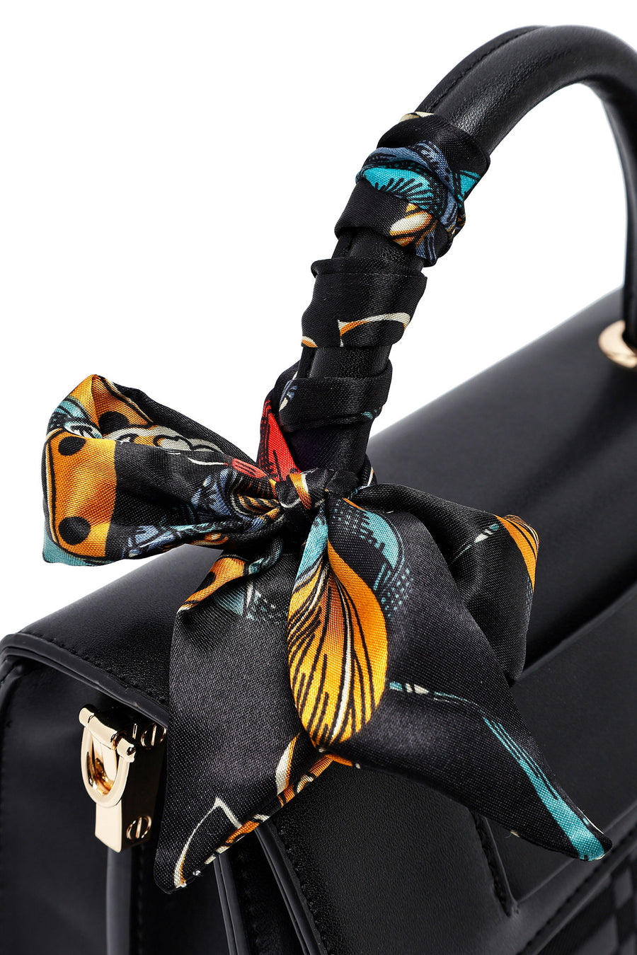 Woman Black Long Strap Printed Crossbody Bag