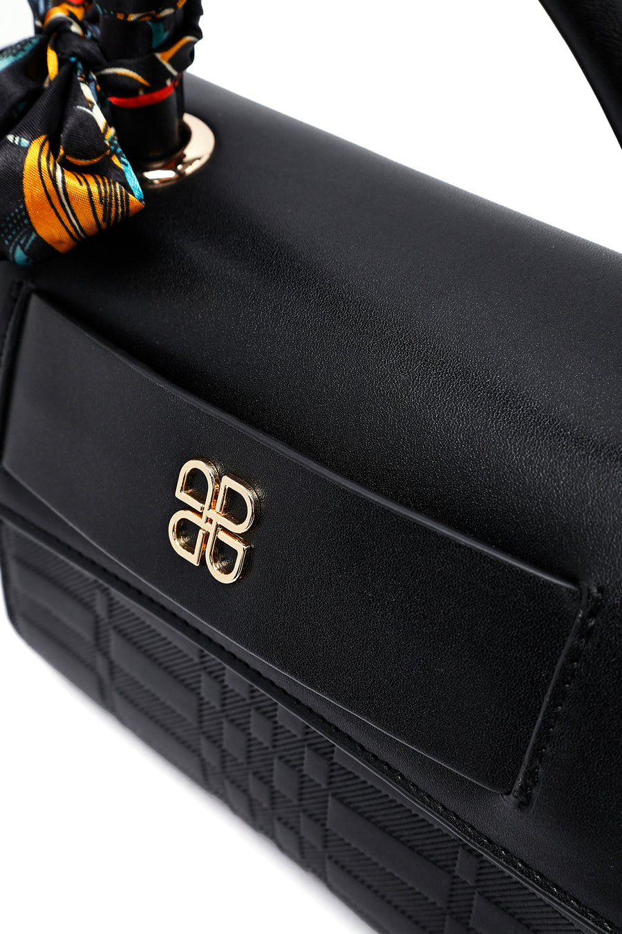 Woman Black Long Strap Printed Crossbody Bag