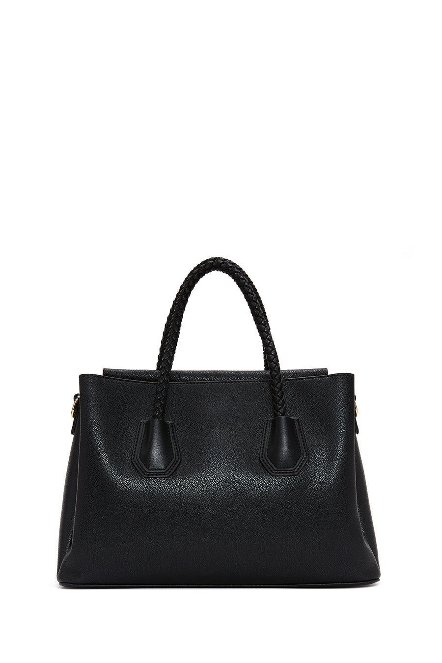 Women's Black Long Strap Woven Detailed Shoulder Bag