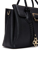 Women's Black Long Strap Woven Detailed Shoulder Bag | Derimod