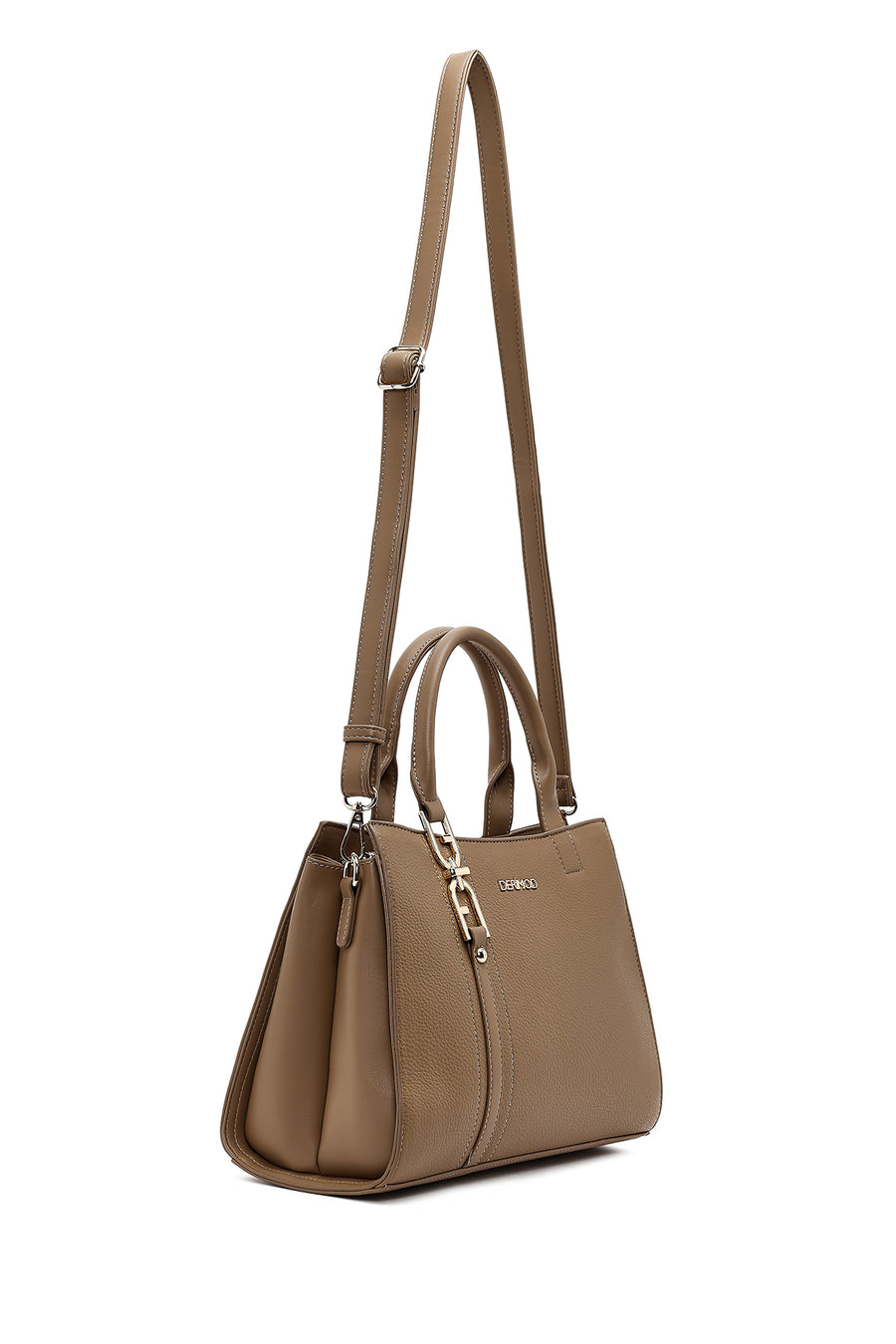 Women's Taupe Long Strap Classic Shoulder Bag