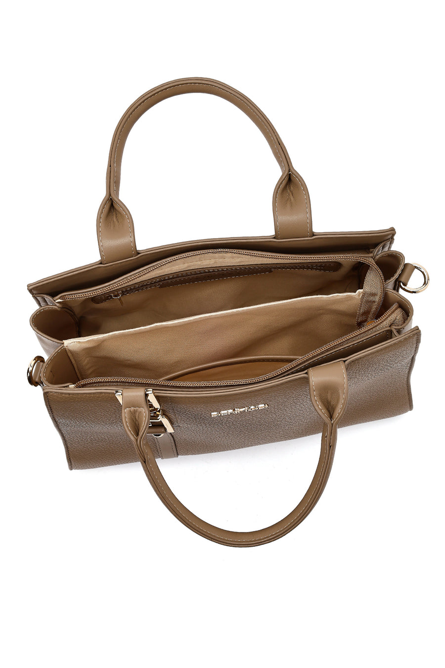 Women's Taupe Long Strap Classic Shoulder Bag