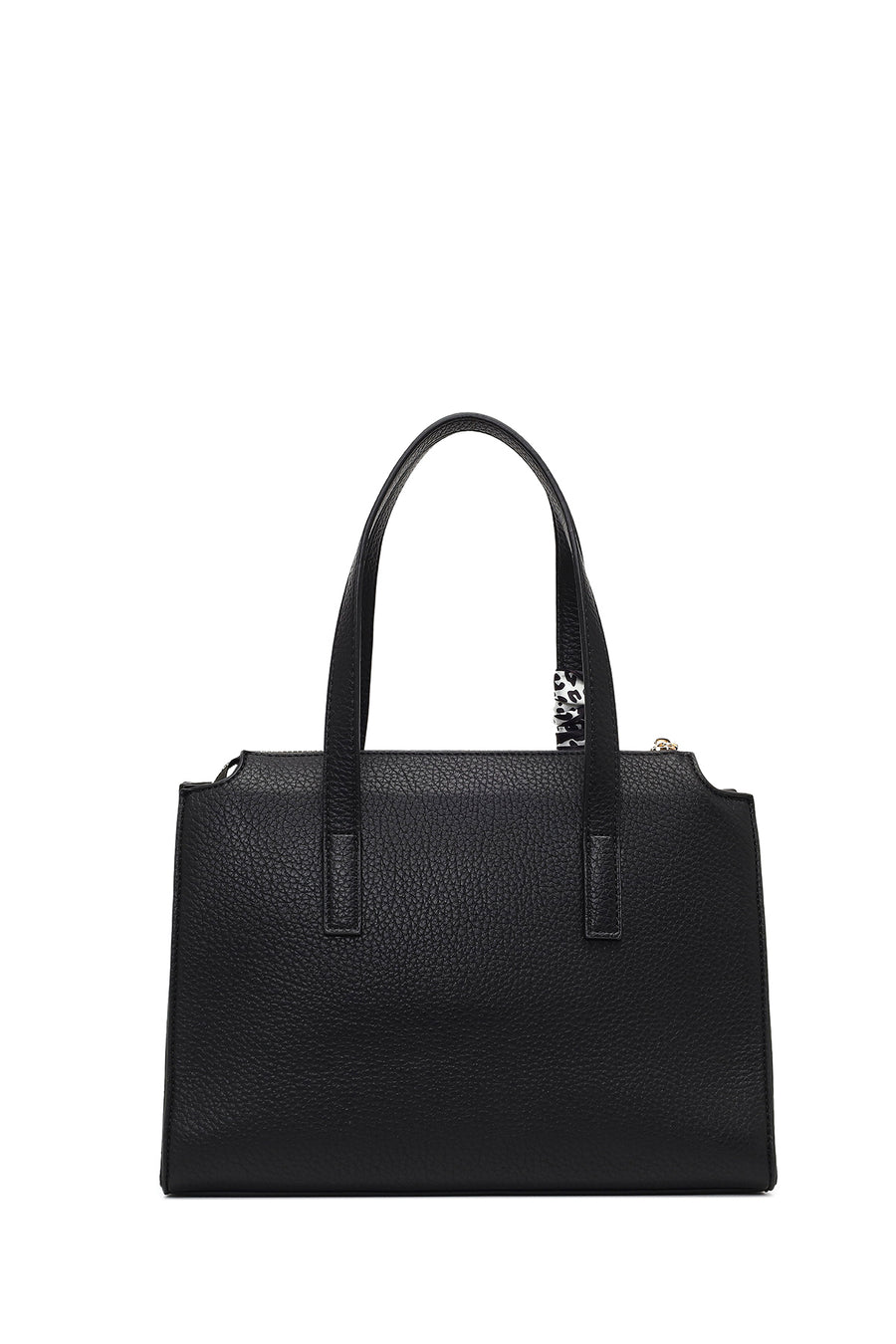 Women's Black Long Strapped Patterned Shoulder Bag