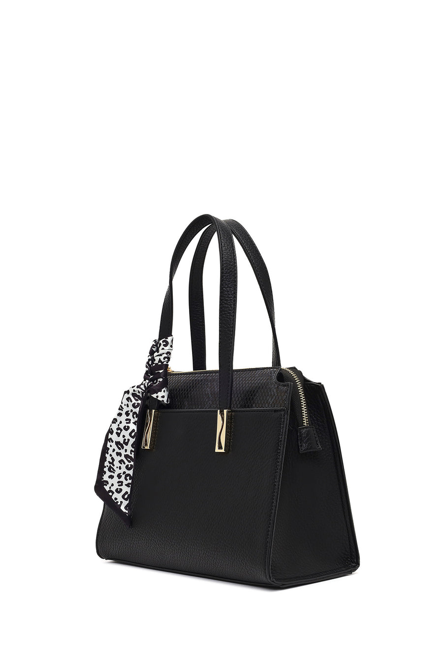 Women's Black Long Strapped Patterned Shoulder Bag