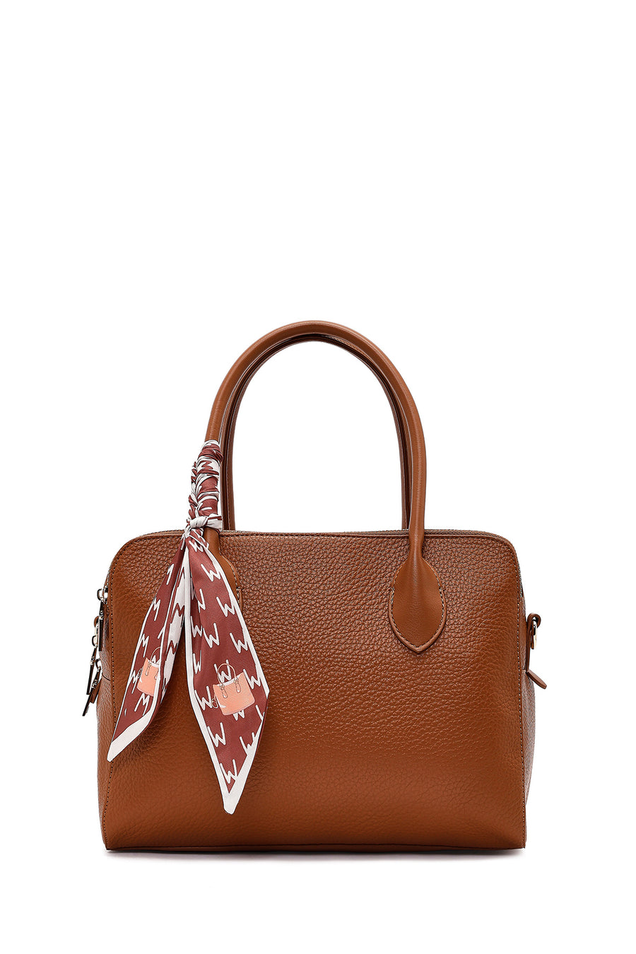 Women's Tan Long Strap Charm Classic Shoulder Bag