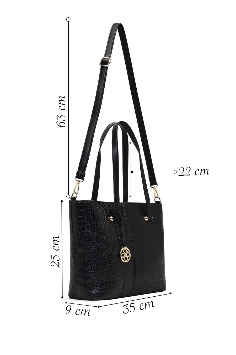 Women's Black Long Strap Shoulder Bag