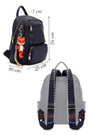 Women's Navy Blue Charm Backpack | Derimod