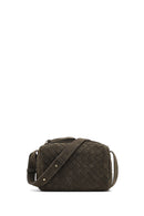 Women's Gray Long Strap Knitted Suede Crossbody Bag | Derimod