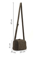 Women's Gray Long Strap Knitted Suede Crossbody Bag | Derimod