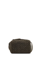 Women's Gray Long Strap Knitted Suede Crossbody Bag | Derimod