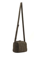 Women's Gray Long Strap Knitted Suede Crossbody Bag | Derimod