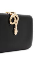 Women's Black Accessory Detailed Long Chain Strap Mini Evening Clutch Bag | Derimod