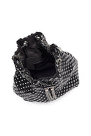 Women's Black Long Chain Strap Stone Mini Evening Handbag | Derimod