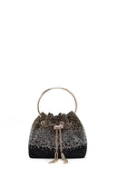 Women's Black Embellished Mini Evening Shoulder Bag | Derimod