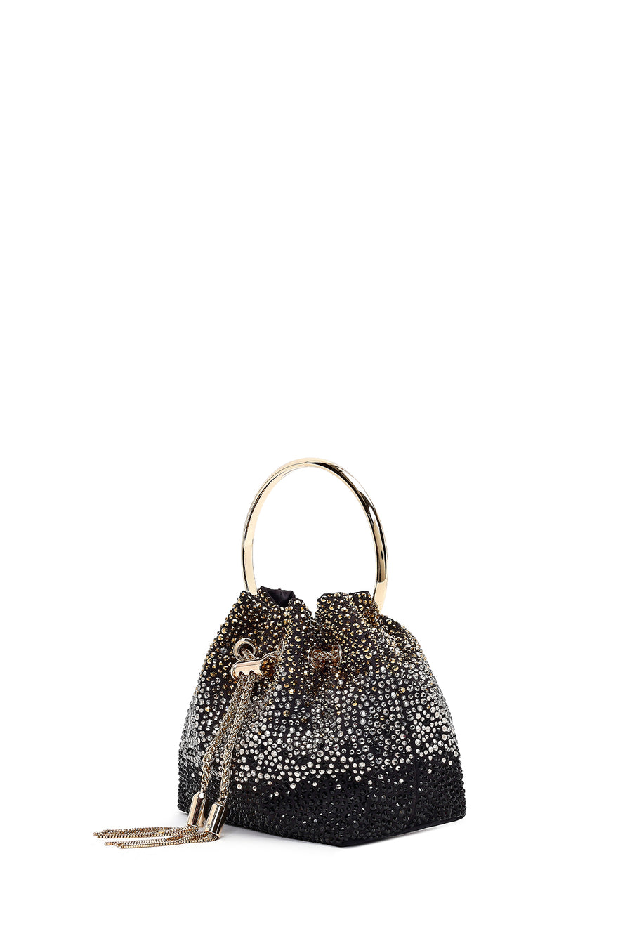 Women's Black Embellished Mini Evening Shoulder Bag