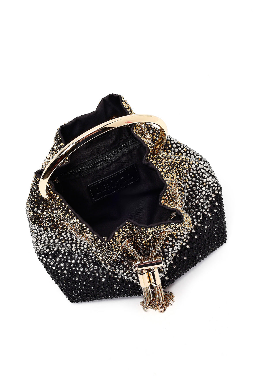 Women's Black Embellished Mini Evening Shoulder Bag