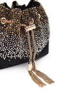 Women's Black Embellished Mini Evening Shoulder Bag | Derimod