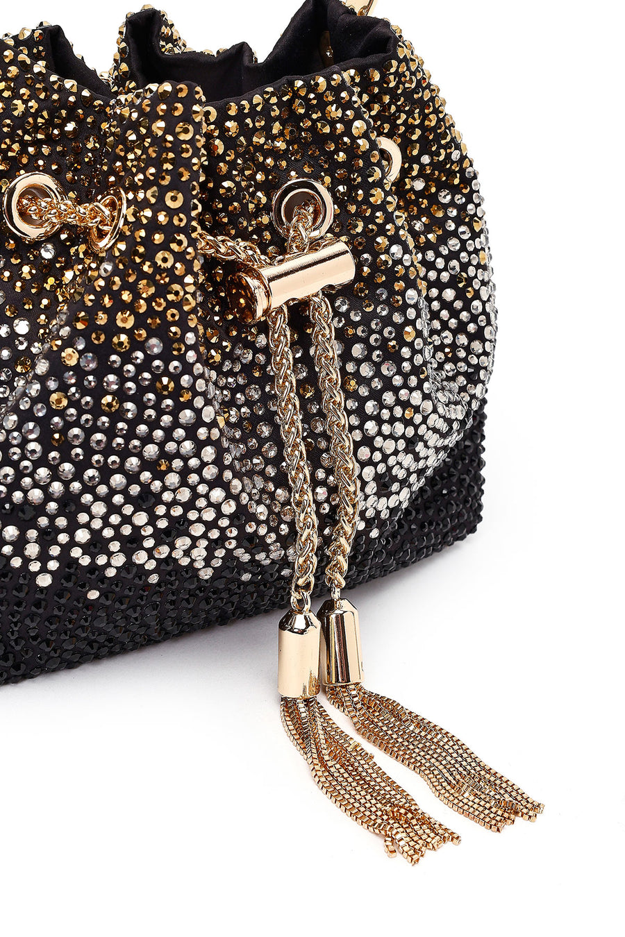 Women's Black Embellished Mini Evening Shoulder Bag