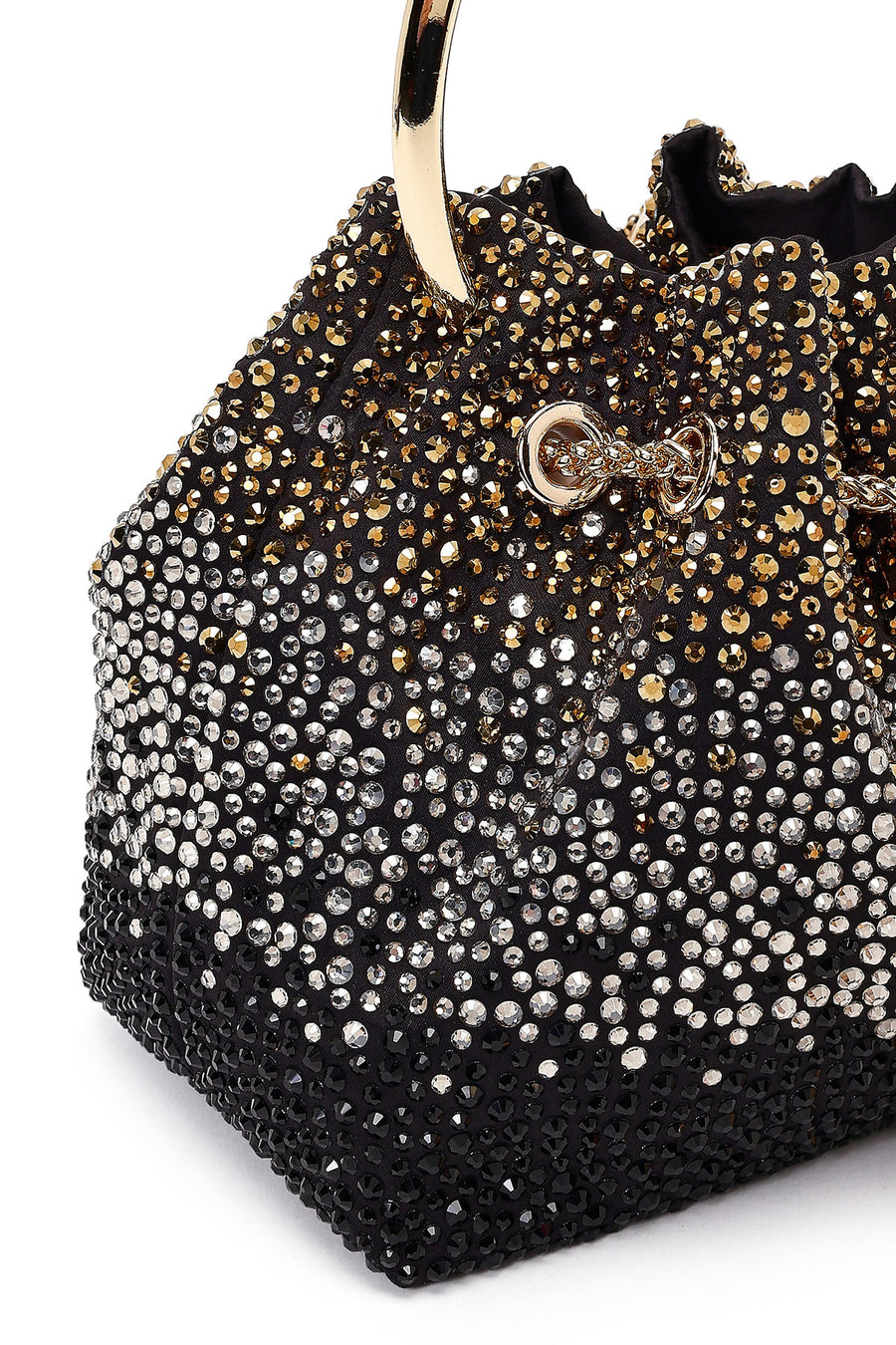 Women's Black Embellished Mini Evening Shoulder Bag