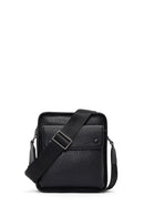 Men's Black Leather Messenger Bag | Derimod