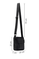 Men's Black Leather Messenger Bag | Derimod